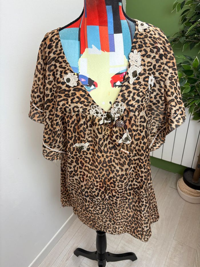 Blouse Exquiss's | Noir et marron | Taille 38/40