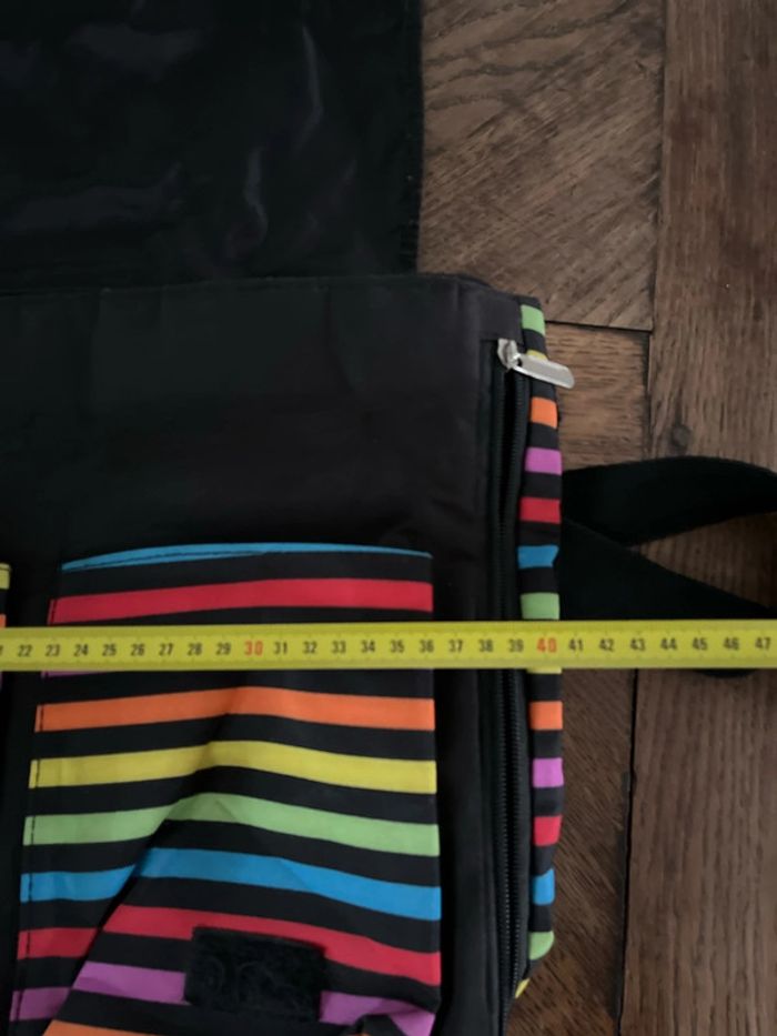 Sac cartable rayures multicolores - photo numéro 6