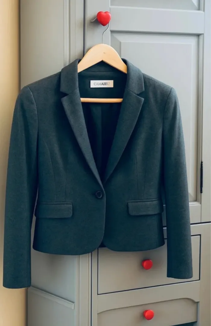 Veste Blazer gris chic  coton  Taille 38 🩶