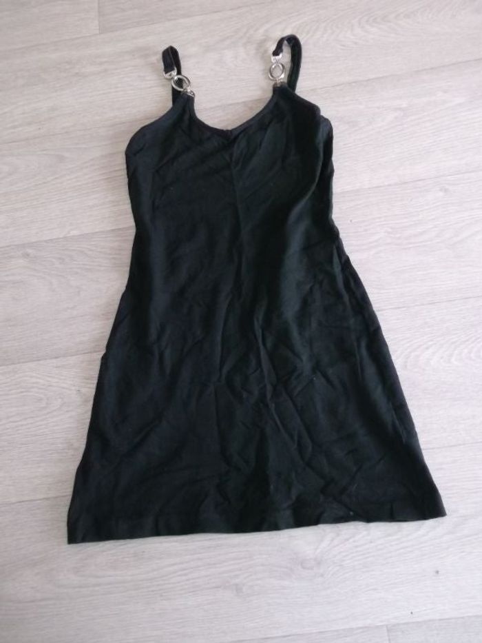 Robe 3 SUISSES noire courte bretelles en chainettes 36 TBE