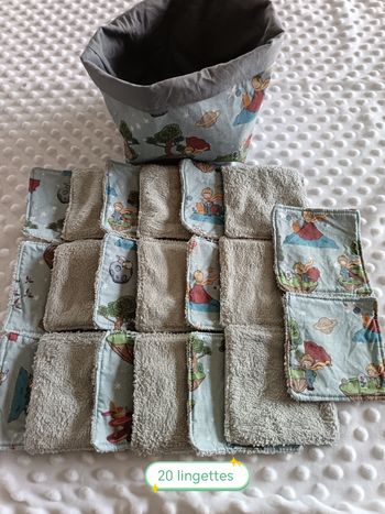 Panier et 20 lingettes lavables