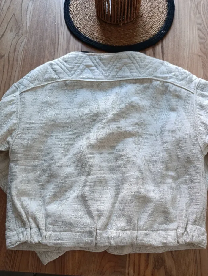 Veste beige avec filaments argentés Zara M - photo numéro 5
