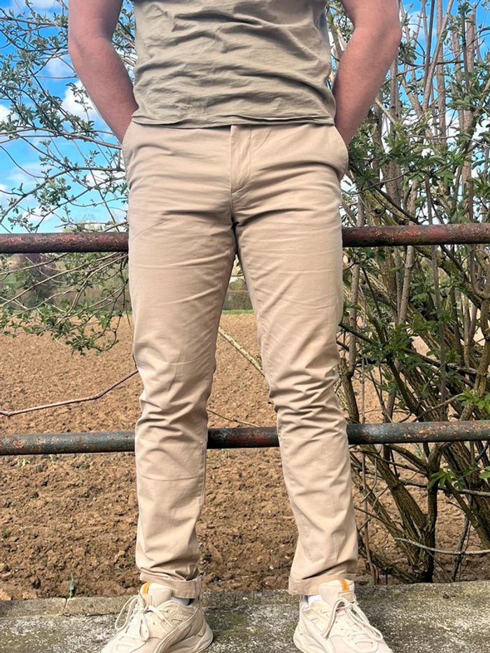 Pantalon chino couleur beige - photo numéro 5