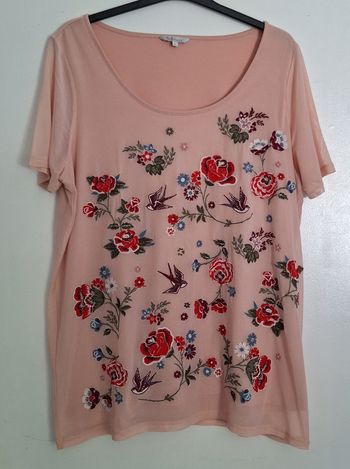 Tee-shirt en voile brodé