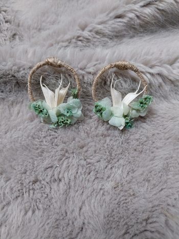 Boucles d'oreilles fleurs séchées
