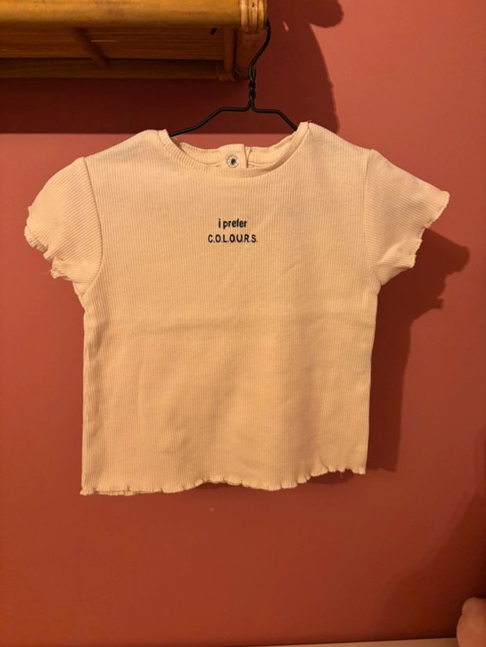 T-shirt ZARA I préfère colours 6-9m/74
