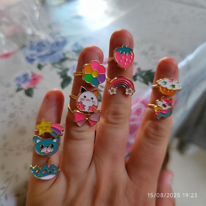 Lot de 10 bagues enfant fille