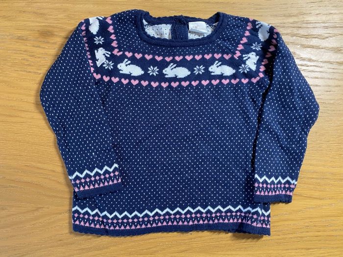 H&M Pull bleu lapin Taille 9/12 mois - photo numéro 2