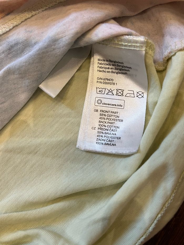 t-shirt manches courtes jaune pale imprimé h&m 10/12 ans - photo numéro 4