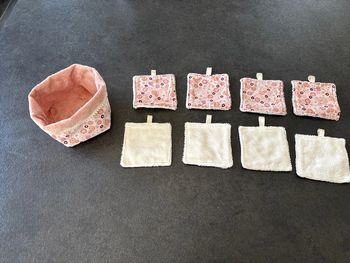 Panière et lingettes lavables