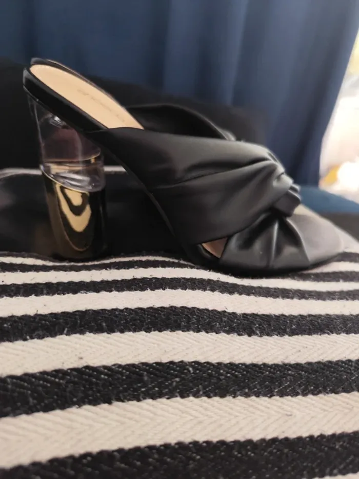 Chaussures été ouvertes noires talons