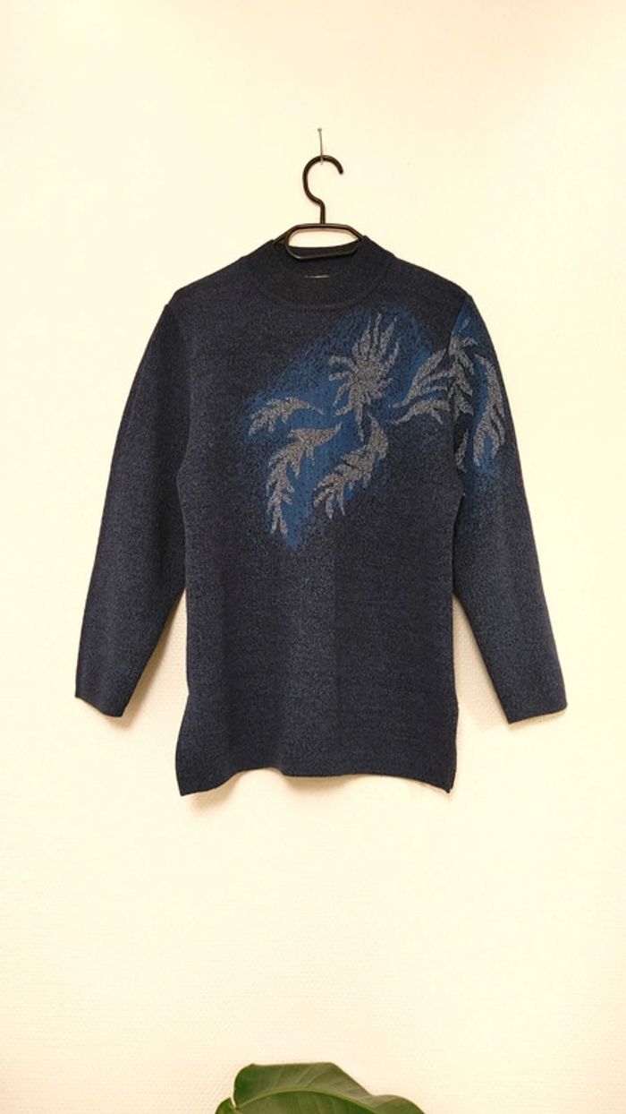 Magnifique pull épais hiver en laine acrylique et viscose berger du Nord S 36 ras du cou - photo numéro 2