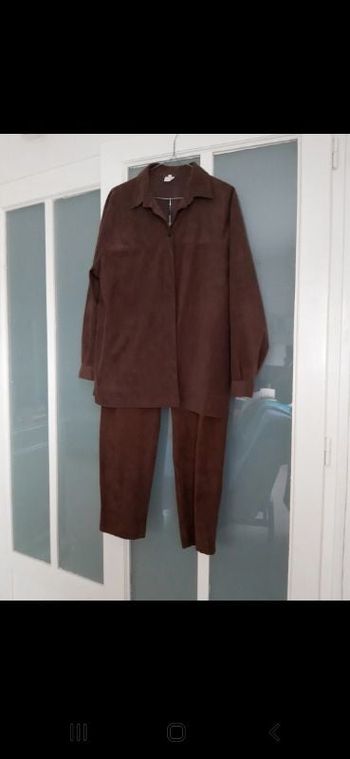 Ensemble pantalon façon daim