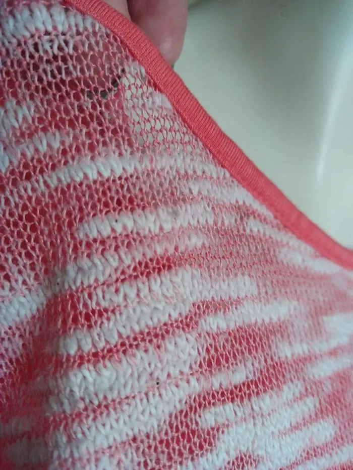 Pull léger fin crochet débardeur corail rose printemps été - photo numéro 4