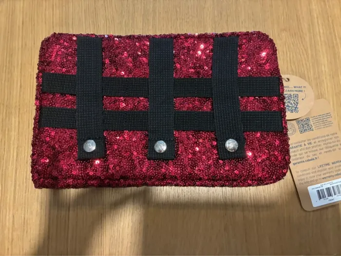 Pochette cabaia à sequin rouge - photo numéro 2