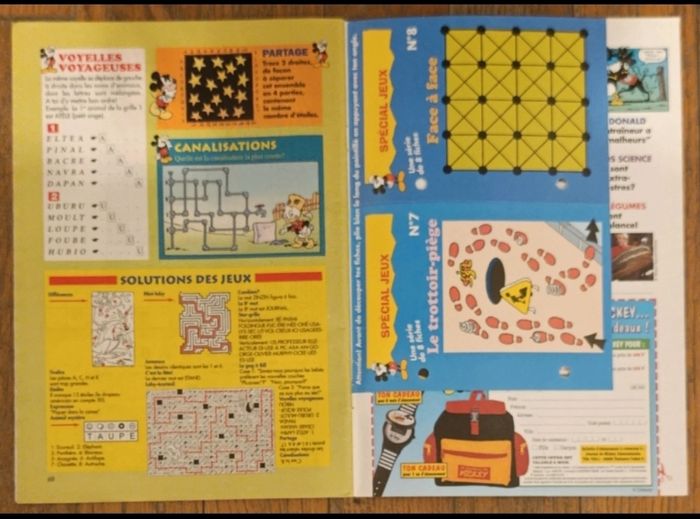 Ancien journal de mickey avec 4 fiches jeux + poster jeu N°2315 de 1996 vintage - photo numéro 4