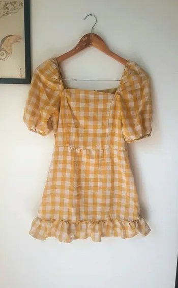 Petite robe d'été vichy jaune