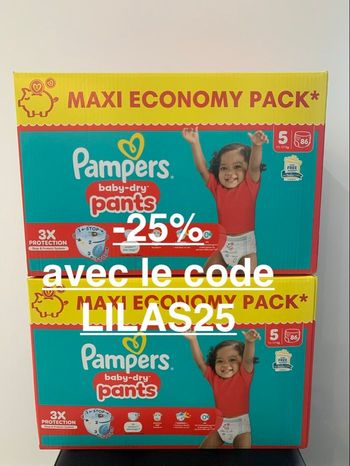 Lot de couches pampers baby dry pants taille 5