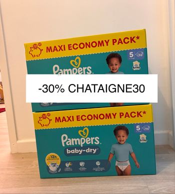 Lot 2 packs 188 Couches pampers baby dry taille 5 neuf