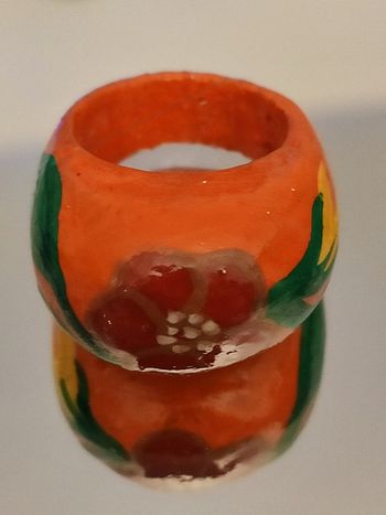 Bague en bois orange