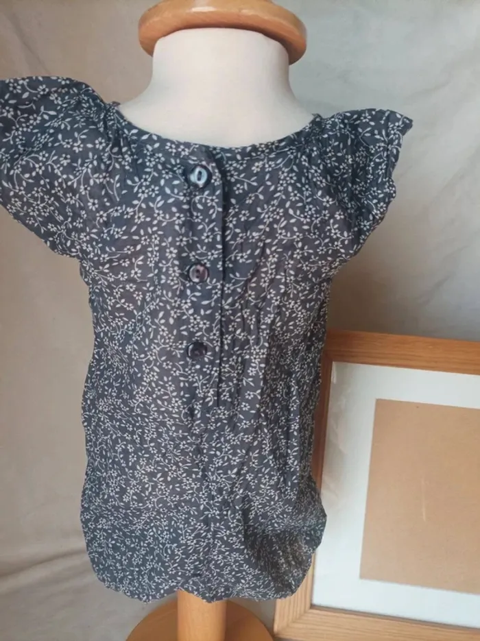 Superbe combishort gris fleuri Rose the Sun fille 6 mois - photo numéro 3