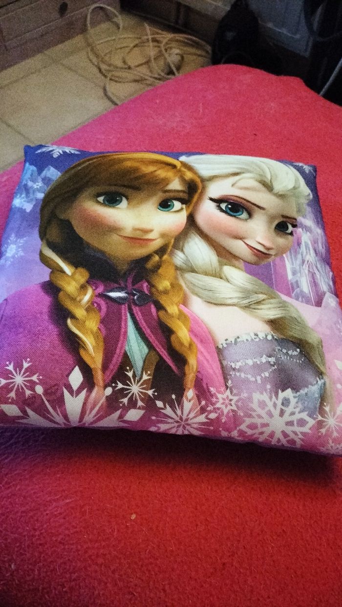 Oreiller rene des neiges elsa et Anna