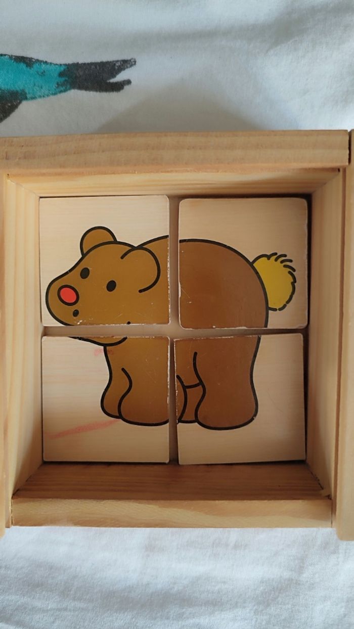 Jeux en bois boîte avec puzzles - photo numéro 5