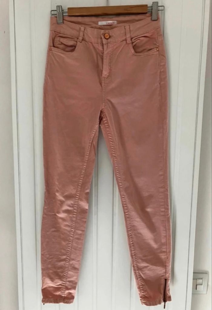 Pantalon slim rose