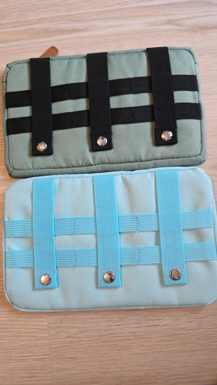 Lot 2 pochettes cabaia vertes customisées - photo numéro 2