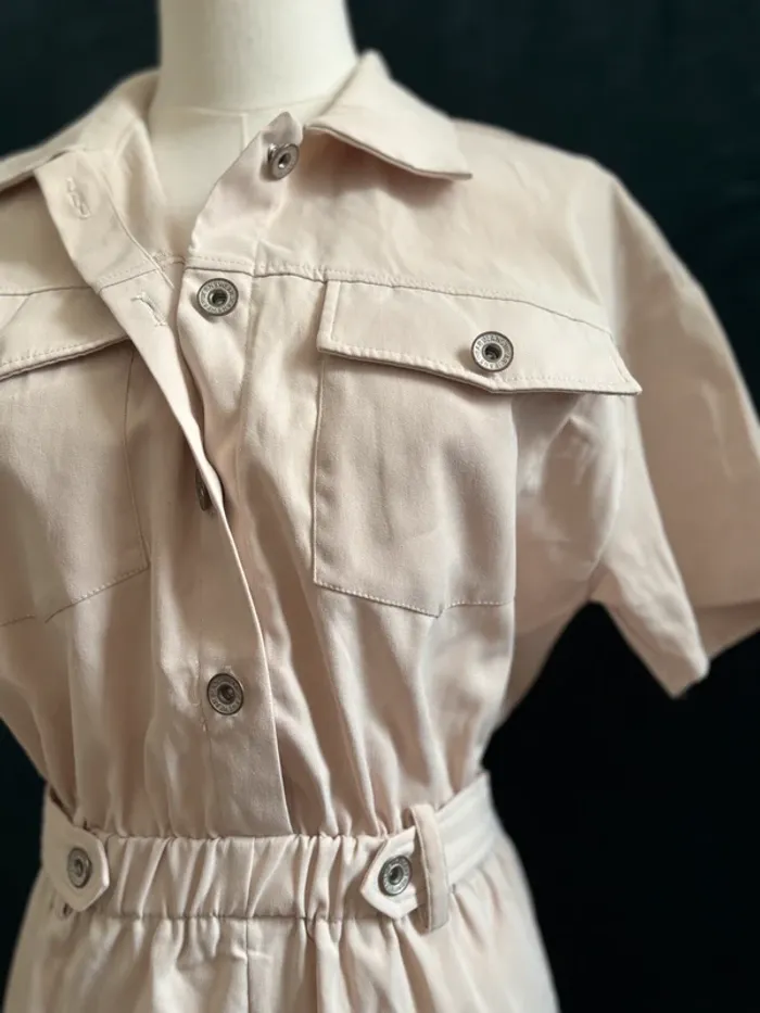 Combishort saharienne beige clair style utility - Taille S/M - photo numéro 5
