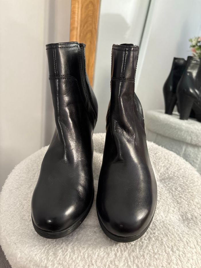 Bottines noires ESPRIT à talons – cuir – Chelsea – Taille 37 – Chic & confort - photo numéro 2
