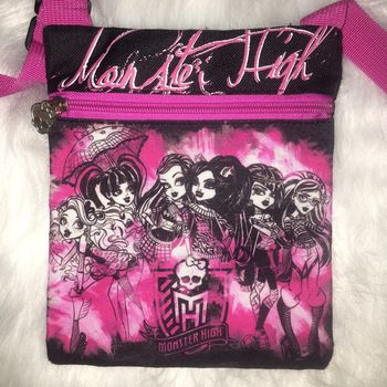 Sacoche fille monster High rose fushia et noire