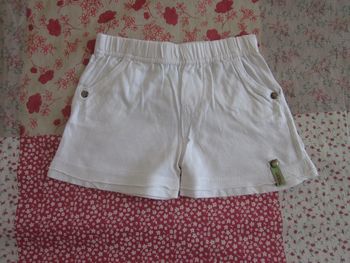 Short jersey blanc 6 mois