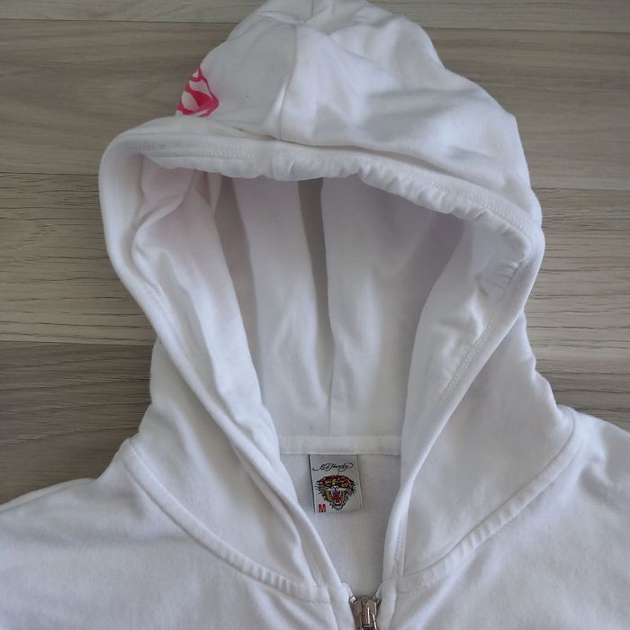 Veste à capuche femme blanc imprimé Ed Hardy taille M - photo numéro 2