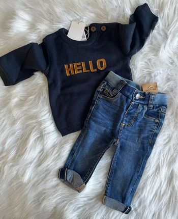 NEUFS  (non portés )🏷🏷🤩😍 superbe  ensemble pull et jeans 3 mois garçon 💙🤎🏷