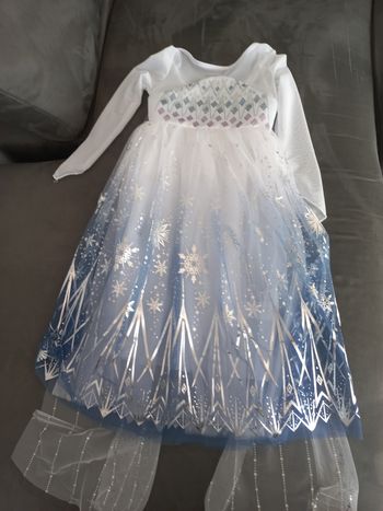 Robe déguisement blanche elsa reine des neiges 3/4 ans