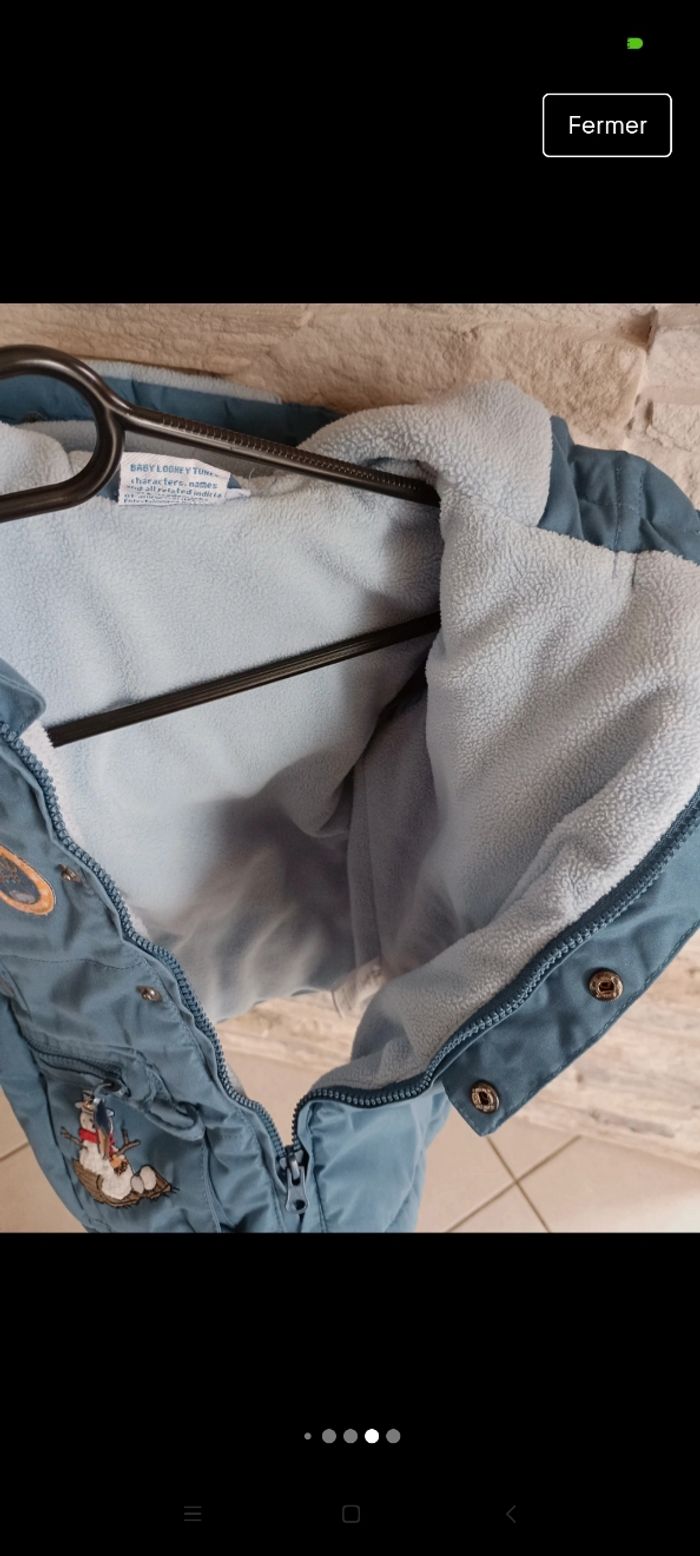 Manteau Looney Tunes taille 6 mois à 1 an en très bon état - photo numéro 7