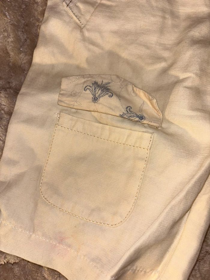 Short IKKS beige coton/lin – Taille 8 ans - photo numéro 2
