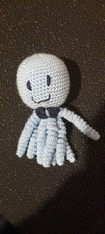 Doudou tout doux pieuvre - bleu claire