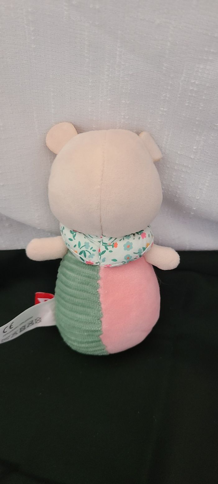 Hochet guépard en peluche rose - photo numéro 3