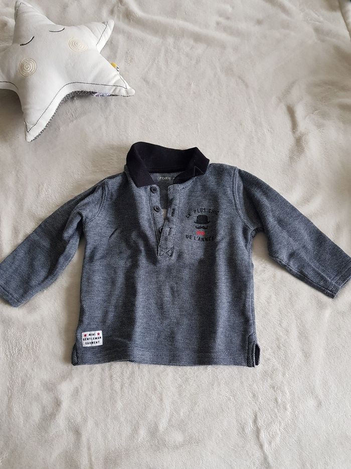 Polo manches longues garçon 12 mois - photo numéro 2