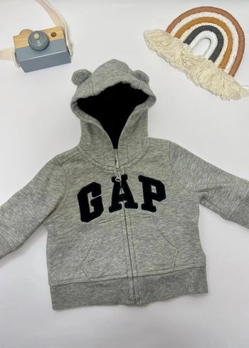 Sweat capuche zippé Gap ourson gris taille 0-3 mois parfait état
