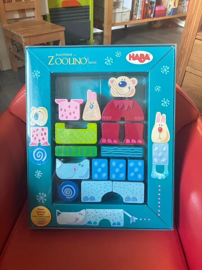 Haba zoolino maxi neuf blocs de construction en hêtre
