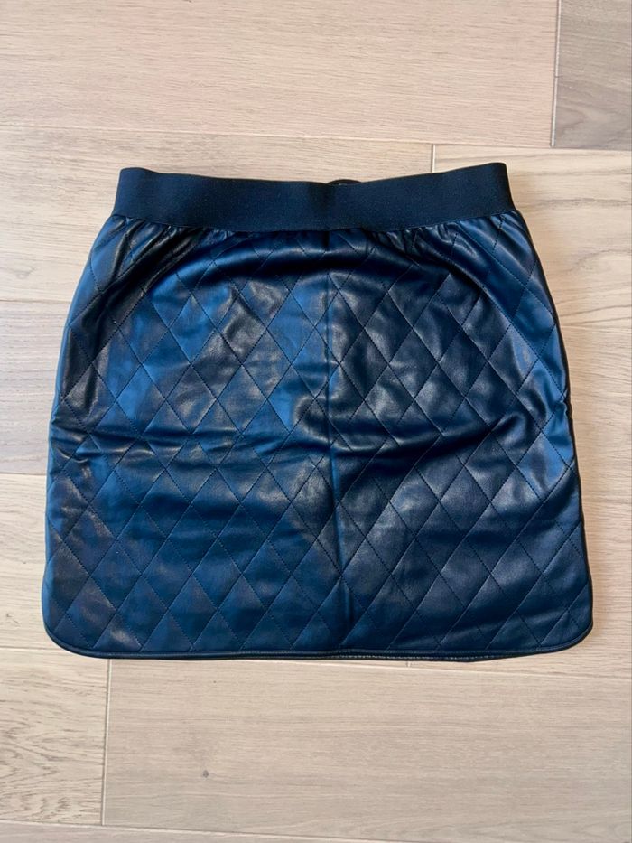 Jupe noir matelassée Promod en similicuir - taille 42