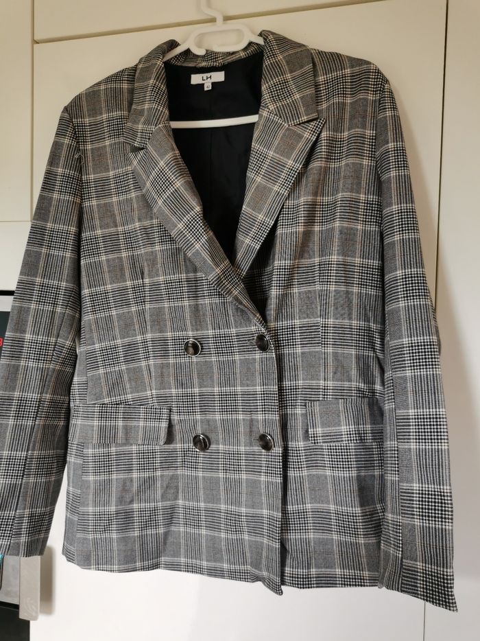 Blazer gris a carreaux t40
