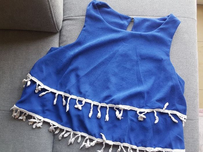 Top sans manches femme bleu
