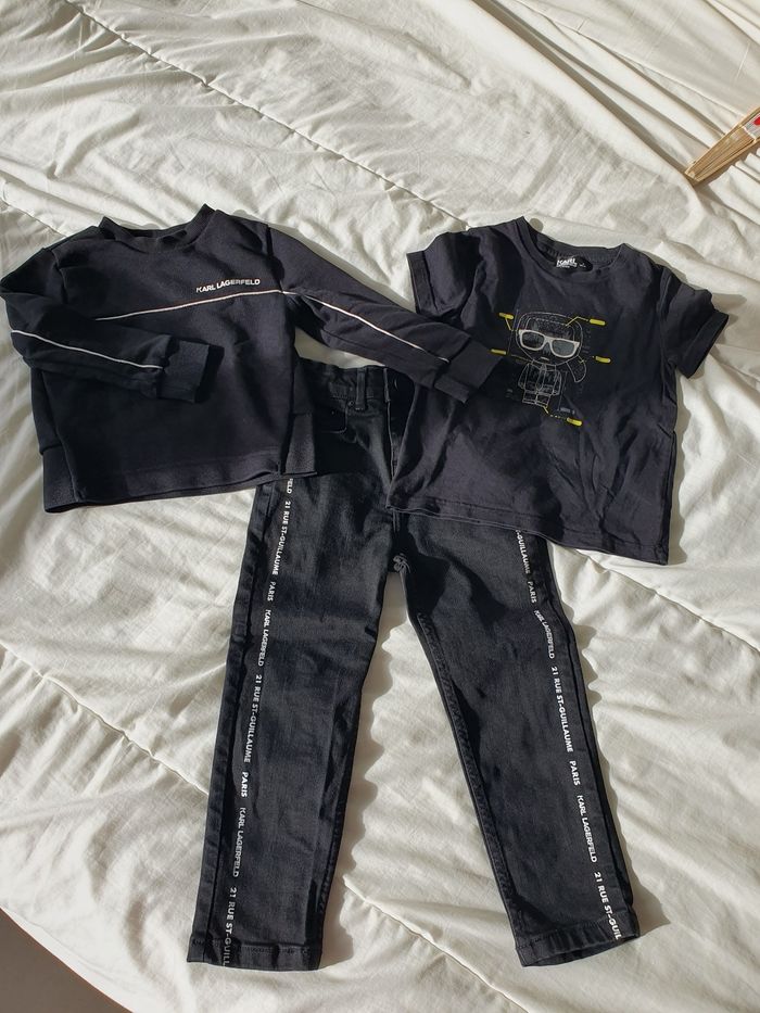 Ensemble garçon noir Karl Kagerfeld taille 4/5 ans - photo numéro 2