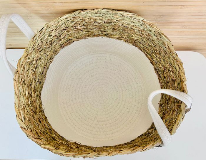 Lot de 3 paniers de rangement blanc et naturel - photo numéro 3
