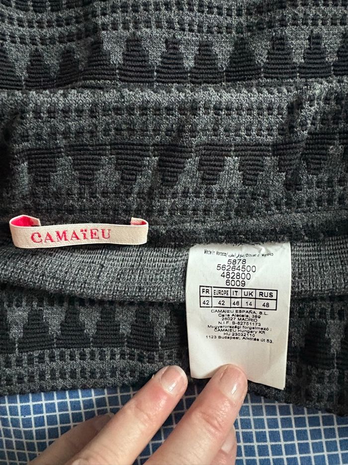 Jupe camaïeu elasthan noire et grise taille 42 - photo numéro 3