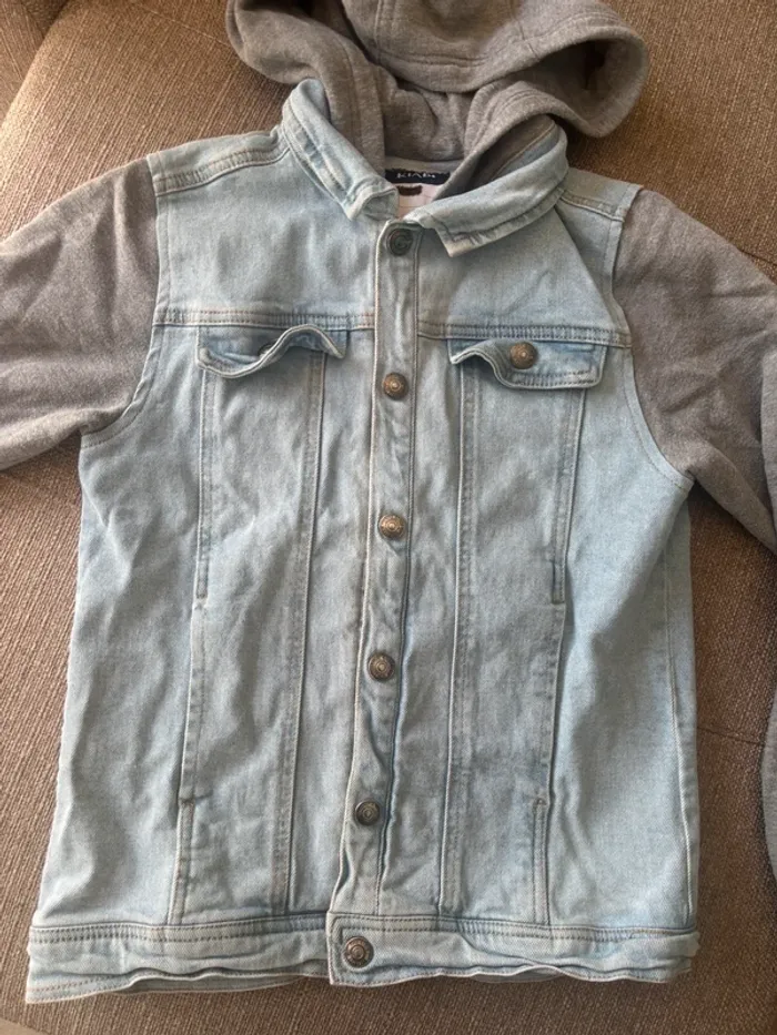 Veste en jean bi-matière - photo numéro 2